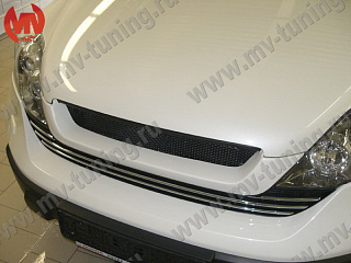 Решетка радиатора (СЕТКА В КОМПЛЕКТЕ) "Mugen Style" Нonda CR-V (2007-2009) + УСТАНОВОЧНЫЙ КОМПЛЕКТ