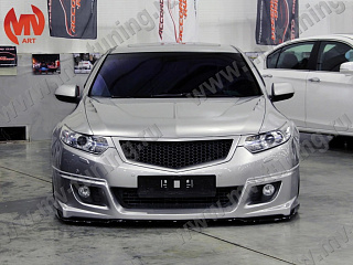 Решетка радиатора "Sport" (БЕЗ МЕТ СЕТКИ) var №4 Honda Accord 8 (VIII) / Acura TSX(CU/CW)  (2008-2010) + УСТАНОВОЧНЫЙ КОМПЛЕКТ