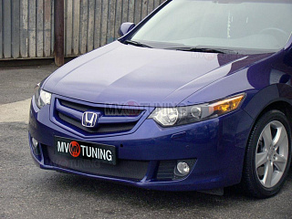 Решетка радиатора "Sport" (БЕЗ СЕТКИ) var №2 Honda Accord 8 (VIII) / Acura TSX (CU/CW) (2008-2010) + УСТАНОВОЧНЫЙ КОМПЛЕКТ