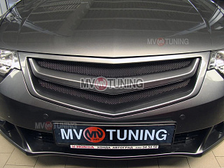 Решетка радиатора "Sport" (БЕЗ СЕТКИ) var №3 Honda Accord 8 (VIII) / Acura TSX (CU/CW) (2008-2010) + УСТАНОВОЧНЫЙ КОМПЛЕКТ