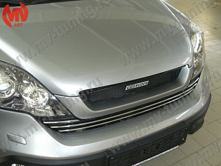 Решетка радиатора (СЕТКА В КОМПЛЕКТЕ) "Mugen Style" Нonda CR-V (2007-2009) + УСТАНОВОЧНЫЙ КОМПЛЕКТ