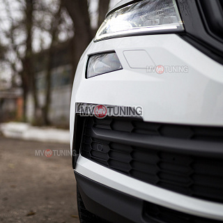 Канарды (накладки над птф) для Skoda Kodiaq (2016-2021) под покраску