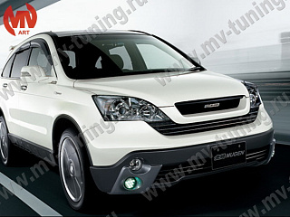 Решетка радиатора (СЕТКА В КОМПЛЕКТЕ) "Mugen Style" Нonda CR-V (2007-2009) + УСТАНОВОЧНЫЙ КОМПЛЕКТ