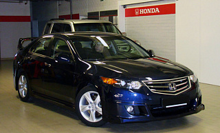 Юбка переднего бампера "Mugen Style" Honda Accord 8 (VIII) / Acura TSX (CU/CW) (2008-2010) + установочный комплект