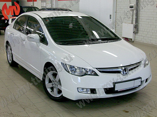 Реснички на фары  узкие var№1 Honda Civic 4D (2006-2012) + УСТАНОВОЧНЫЙ КОМПЛЕКТ