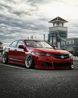 Комплект Бампер + Юбка "Modulo Style" для Honda Accord 8 (VIII) / Acura TSX (CU/CW) (2008-2013) + УСТАНОВОЧНЫЙ КОМПЛЕКТ