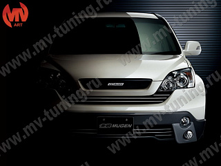Решетка радиатора (СЕТКА В КОМПЛЕКТЕ) "Mugen Style" Нonda CR-V (2007-2009) + УСТАНОВОЧНЫЙ КОМПЛЕКТ