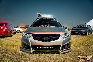 Юбка переднего бампера Modulo Honda Accord 8 (VIII) / Acura TSX (CU/CW) (2008-2013) + УСТАНОВОЧНЫЙ КОМПЛЕКТ