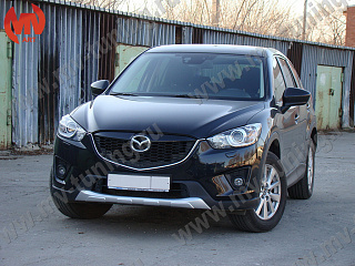 SNOW SILVER. Накладка крашенная Серебро на передний бампер Mazda CX-5 (2011-2016)
