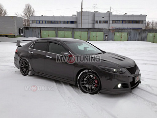 Юбка переднего бампера Modulo Honda Accord 8 (VIII) / Acura TSX (CU/CW) (2008-2013) + УСТАНОВОЧНЫЙ КОМПЛЕКТ